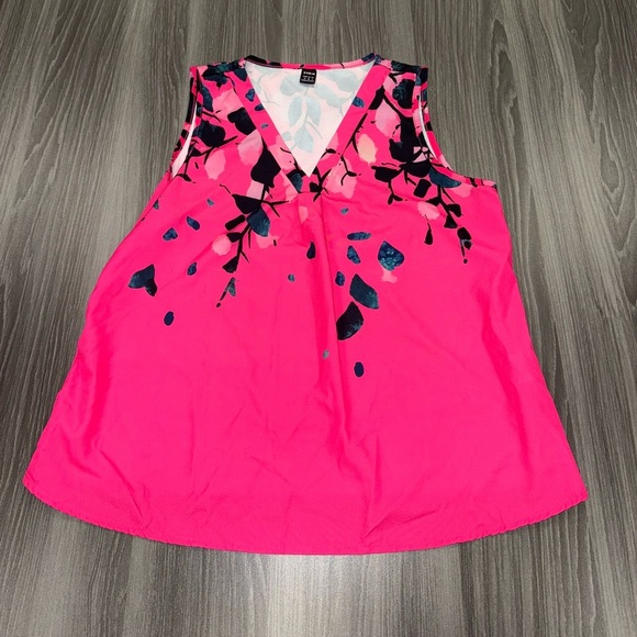 Shein Pink Sleeveless Floral Women's Top Size Medium - Picture 1 of 7